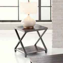 Alex End Table Gray Oak Finish - Steve Silver Co.