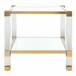 Angie Acyrlic End Table Brass - Safavieh