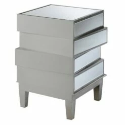 Gold Coast J Daniels 4 Drawer End Table Antique Silver/Mirror - Breighton Home -Side Tables Sales unnamed file 6398