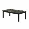 3pc Marble Top Cocktail and End Table with Block Legs Black - Benzara -Side Tables Sales unnamed file 640