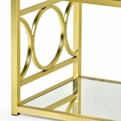 Steve Silver Co. Olympia End Table Glass Iron and Chrome - Steve Silver