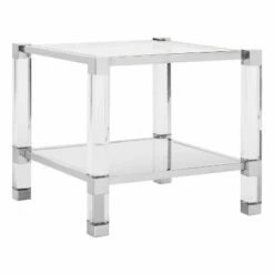 Angie Acyrlic End Table Silver - Safavieh
