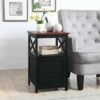 Oxford End Table with Storage Cabinet and Shelf - Breighton Home Espresso
