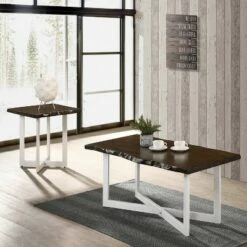 Bedlin Coffee and End Tables Set Oak - miBasics