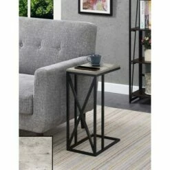 Tucson C End Table Faux Birch/Black - Breighton Home