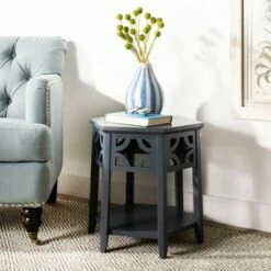 Connr Hexagon End Table - Safavieh Dark Gray