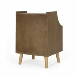 Boyes Contemporary End Table with Hutch Walnut/Natural/Antique Gold - Christopher Knight Home -Side Tables Sales unnamed file 6521