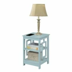Town Square End Table with Shelves Sea Foam - Breighton Home -Side Tables Sales unnamed file 6543