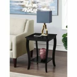 American Heritage Square End Table with Shelf - Breighton Home White