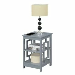 Town Square End Table with Shelves Gray - Breighton Home -Side Tables Sales unnamed file 6564