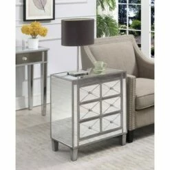 Gold Coast BettyB Mirrored End Table - Breighton Home Antiqued Silver/mirror
