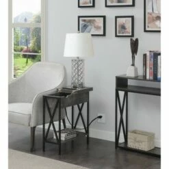 Tucson Flip Top End Table with Charging Station and Shelf Cement/Black - Breighton Home 11 Tucson Flip Top End Table with Charging Station and Shelf Cement/Black - Breighton Home -Side Tables Sales unnamed file 6605