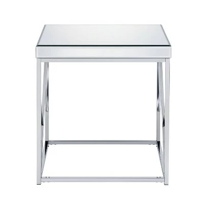 Evelyn Mirror Top End Table Chrome - Steve Silver Co. 3 Evelyn Mirror Top End Table Chrome - Steve Silver Co.