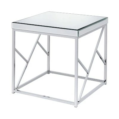 Evelyn Mirror Top End Table Chrome - Steve Silver Co. 4 Evelyn Mirror Top End Table Chrome - Steve Silver Co. - Image 2