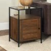 Hatwell Single Fluted Door End Table - Saracina Home Dark Walnut -Side Tables Sales unnamed file 6619