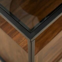 Hatwell Single Fluted Door End Table - Saracina Home Dark Walnut -Side Tables Sales unnamed file 6621