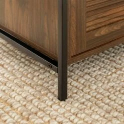 Hatwell Single Fluted Door End Table - Saracina Home Dark Walnut -Side Tables Sales unnamed file 6623