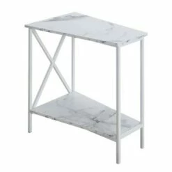 Breighton Home Tucson Wedge End Table - Johar Furniture Faux Marble White -Side Tables Sales unnamed file 6637