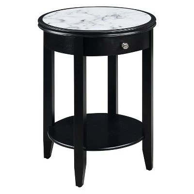 Breighton Home Johar Furniture American Heritage Baldwin with Drawer End Table White Marble/espresso 7 Breighton Home Johar Furniture American Heritage Baldwin with Drawer End Table White Marble/espresso - Image 5