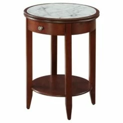 Breighton Home Johar Furniture American Heritage Baldwin with Drawer End Table White Marble/espresso 15 Breighton Home Johar Furniture American Heritage Baldwin with Drawer End Table White Marble/espresso -Side Tables Sales unnamed file 6646