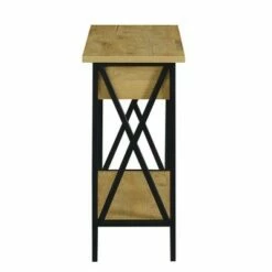 Tucson Flip Top End Table with Charging Station and Shelf English Oak/Black - Breighton Home -Side Tables Sales unnamed file 6661