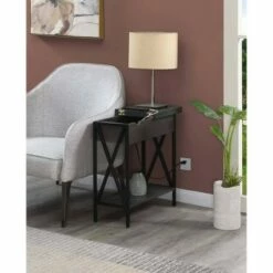 Tucson Flip Top End Table with Charging Station and Shelf Charcoal Gray/Black - Breighton Home -Side Tables Sales unnamed file 6672