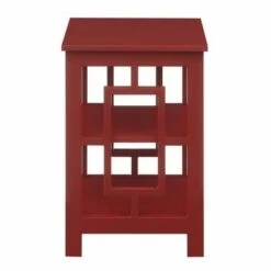 Town Square End Table with Shelves Cranberry Red - Breighton Home -Side Tables Sales unnamed file 6687