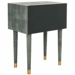 Nour Faux Shagreen End Table Black - Safavieh -Side Tables Sales unnamed file 6732