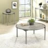 2pc Millerton Round Coffee and End Table Set Light Gray/Brushed Metal - miBasics -Side Tables Sales unnamed file 674