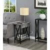 Tucson Flip Top End Table with Charging Station and Shelf Gray Faux Marble/Black - Breighton Home -Side Tables Sales unnamed file 6773