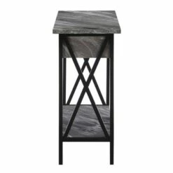 Tucson Flip Top End Table with Charging Station and Shelf Gray Faux Marble/Black - Breighton Home -Side Tables Sales unnamed file 6775