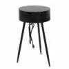 Round Side Table with USB and Outlet - Decor Therapy Black -Side Tables Sales unnamed file 6807