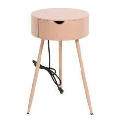 Round Side Table with USB and Outlet - Decor Therapy Black -Side Tables Sales unnamed file 6815