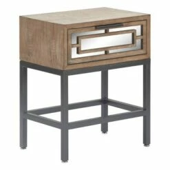 Hayworth Mirrored Side Table Gray - Finch