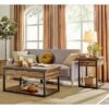 Claremont Rustic Wood Coffee Table and End Table Set with Drawer White - Alaterre Furniture