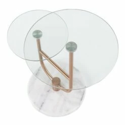 Trombone Glam Side Table - LumiSource Marble/nickel/glass Black/nickel/clear -Side Tables Sales unnamed file 6864