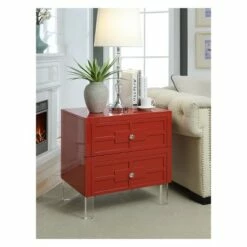 Aleman Contemporary Side Table Red - HOMES: Inside + Out