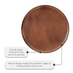 Zilma Pedestal Side Table - Powell Company Antiqued Copper -Side Tables Sales unnamed file 6909