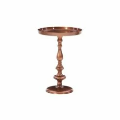Zilma Pedestal Side Table - Powell Company Antiqued Copper -Side Tables Sales unnamed file 6914