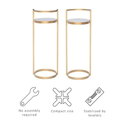 Kleier Side Table Gold - Powell Company 3 Kleier Side Table Gold - Powell Company