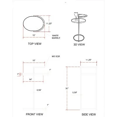 Kleier Side Table Gold - Powell Company 11 Kleier Side Table Gold - Powell Company - Image 9