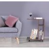 Basicwise Modern Sofa Side Table with Shelves and Casters, Brown -Side Tables Sales unnamed file 7002