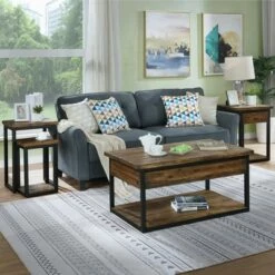 Claremont Nesting End Table with Drawer and 24"x42" Coffee Table White - Alaterre Furniture