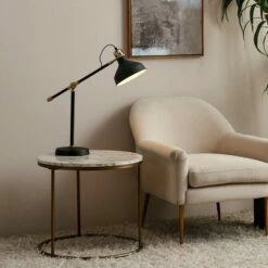 Marmo Round Side Table with Faux Marble Top Brass - Teamson Home -Side Tables Sales unnamed file 7066