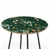 Round Emanuela Carratoni Meadow Flowers Theme Side Table - Deny Designs Green/gold -Side Tables Sales unnamed file 7068