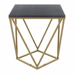 Vesta Side Table Black/Gold - ZM Home