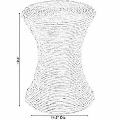 Vintiquewise Decorative Round Wicker Side Table Hourglass Shape Accent Coffee Table -Side Tables Sales unnamed file 7081