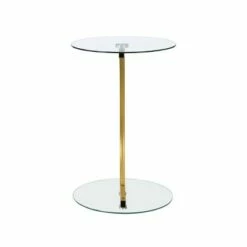 Carolina Chair & Table Ryker Pedestal Side Table Gold - Carolina Chair & Table