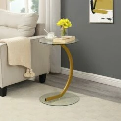 Carolina Chair & Table Ryker Pedestal Side Table Gold - Carolina Chair & Table -Side Tables Sales unnamed file 7105