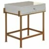 White Lacquered Side Table with Antique Gold Base White - Stylecraft -Side Tables Sales unnamed file 7109